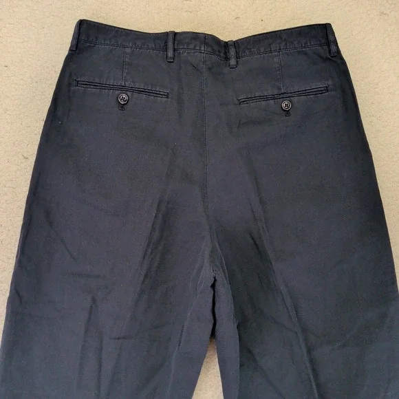 J.Crew Crosby Pleated Cotton Linen Navy Blue Trousers 30x30 CF189 New - Picture 8 of 9